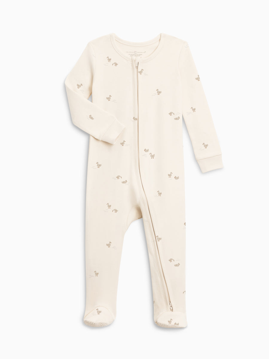 Peyton Zipper Sleeper | Duck / Oat + Chai