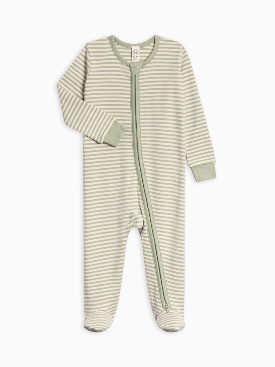 Peyton Zipper Sleeper Baby : One Pieces : Sleepers : Long Sleeves Colored Organics Organic Cotton Peyton Zipper Sleeper for Newborn and Baby - Girl & Boy
