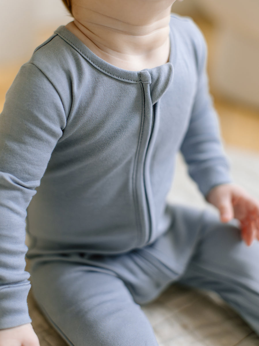 Peyton Zipper Sleeper Baby : One Pieces : Sleepers : Long Sleeves Colored Organics Organic Baby Peyton Zipper Footed Sleeper