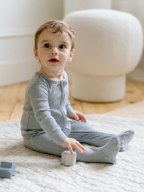 Peyton Zipper Sleeper Baby : One Pieces : Sleepers : Long Sleeves Colored Organics Organic Baby Peyton Zipper Footed Sleeper