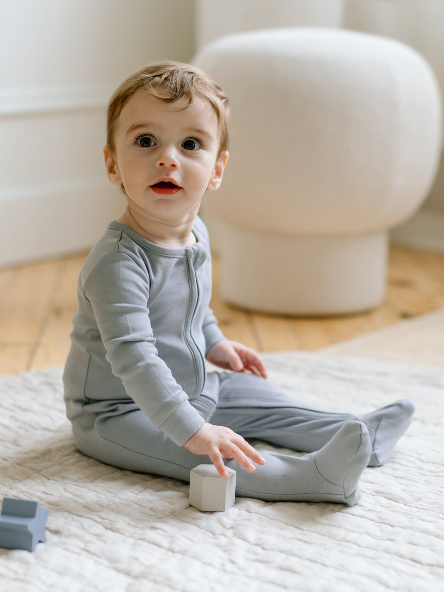 Peyton Zipper Sleeper Baby : One Pieces : Sleepers : Long Sleeves Colored Organics Organic Baby Peyton Zipper Footed Sleeper