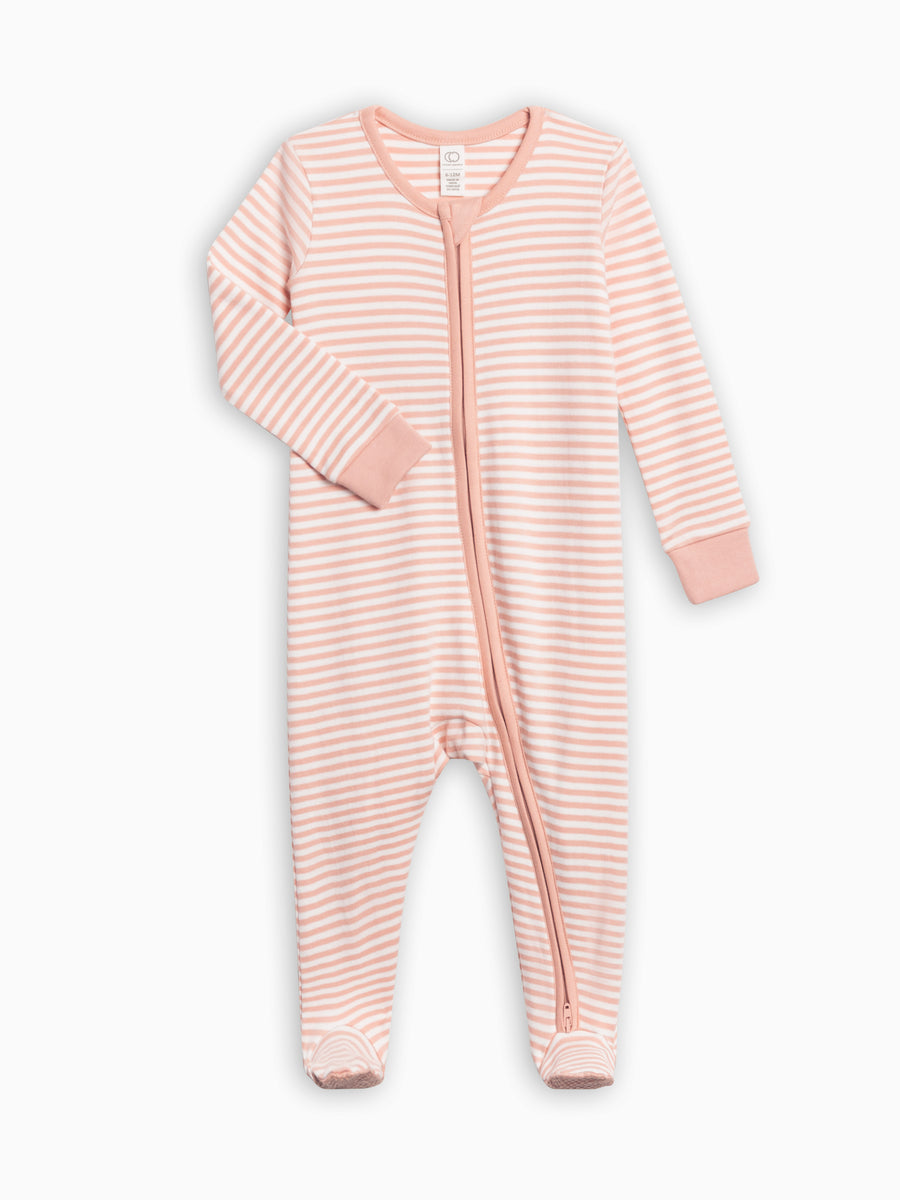 Peyton Zipper Sleeper Baby : One Pieces : Sleepers : Long Sleeves Colored Organics Organic Cotton Peyton Zipper Sleeper for Newborn and Baby - Girl & Boy