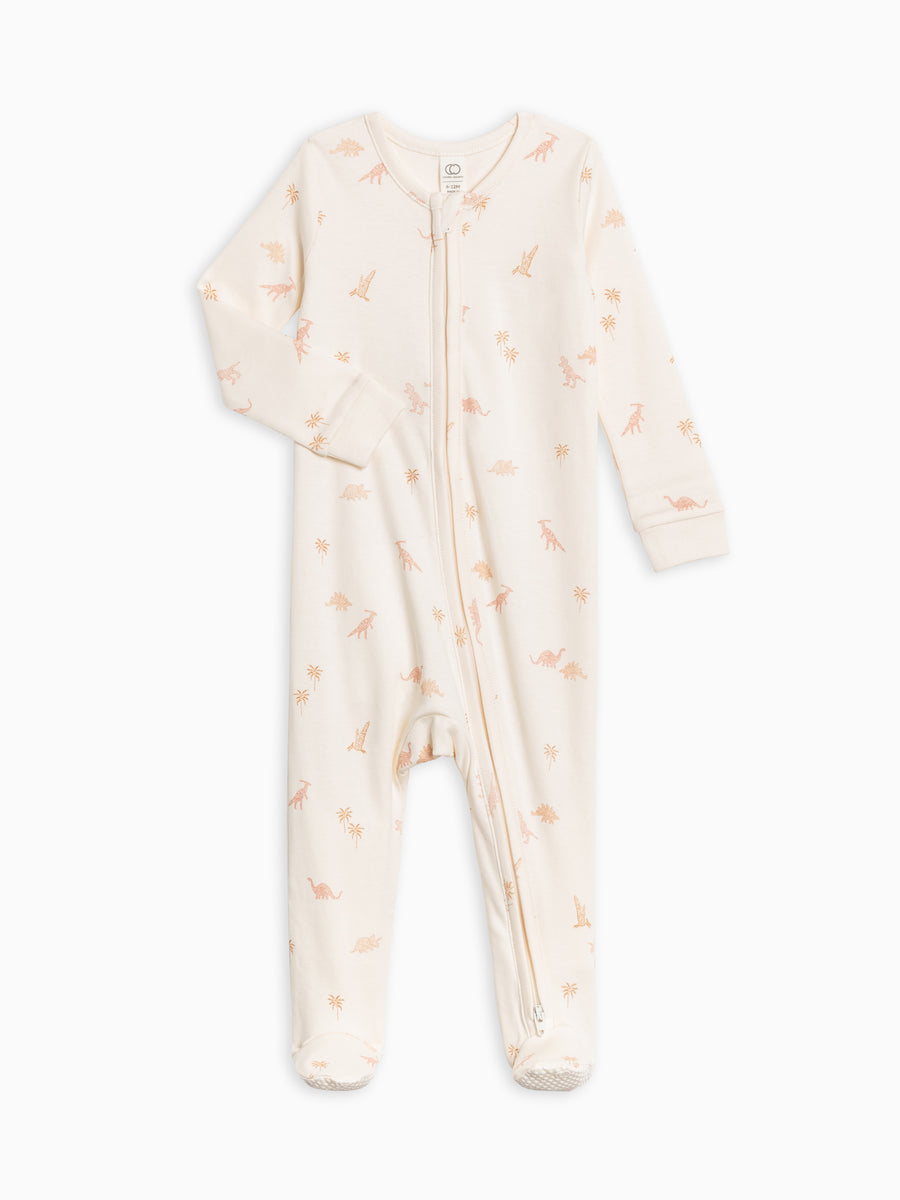 Dino-Mite Collection Peyton Zipper Sleeper Baby : One Pieces : Sleepers : Long Sleeves Colored Organics Organic Cotton Baby Peyton Zip Up Sleeper