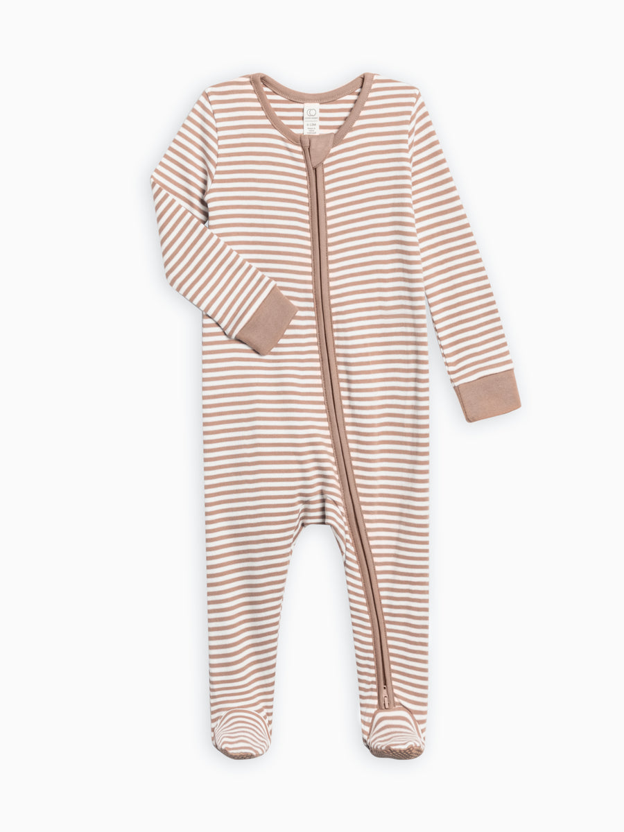Peyton Zipper Sleeper Sale : Baby : One Pieces : Sleepers : Long Sleeves Colored Organics Organic Cotton Peyton Zipper Sleeper for Newborn and Baby - Girl & Boy