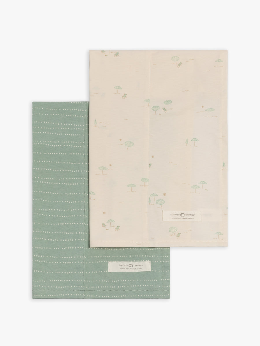 2-Pack Burp Cloths Baby : Gear : Burp Cloths : Feeding Colored Organics Organic Cotton Baby 2-Pack Burp Cloths