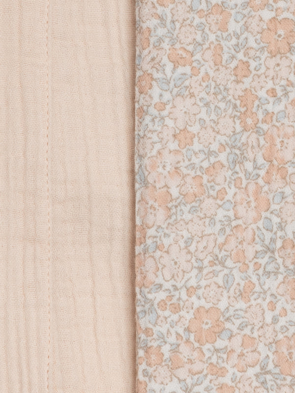 2-Pack Muslin Burp Cloths - Belmont Floral + Shell