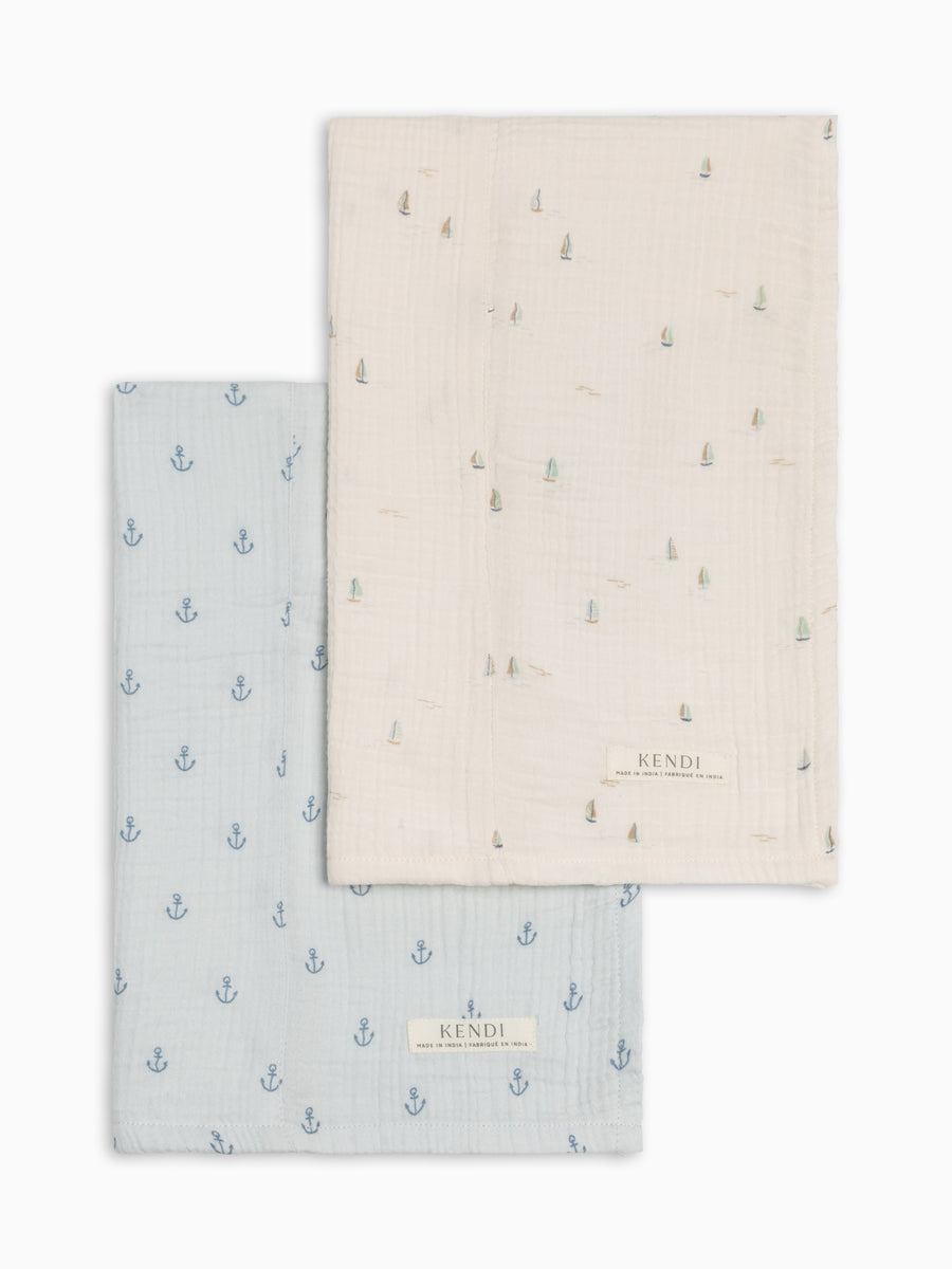 2-Pack Muslin Burp Cloths - Regatta