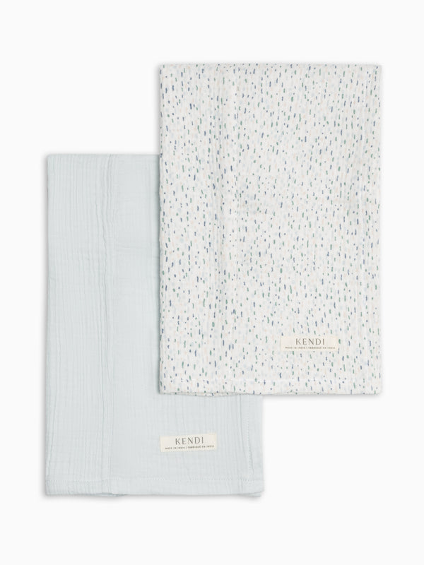 2-Pack Muslin Burp Cloths - Pinehurst + Powder
