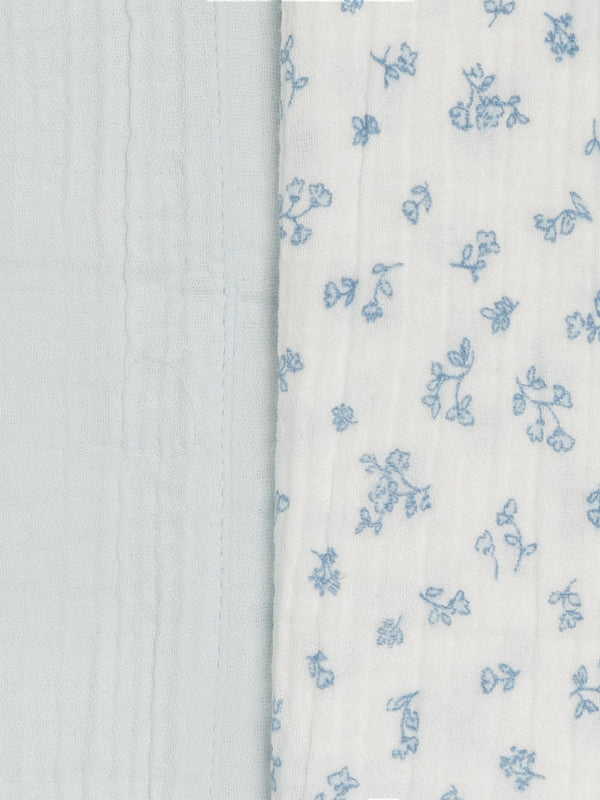 2-Pack Muslin Burp Cloths - Rosebay Floral + Powder