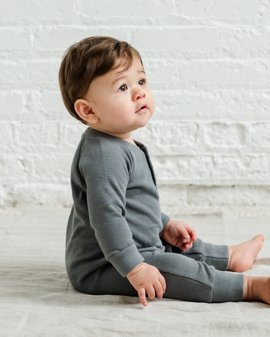 Crosby Waffle Knit Henley Romper