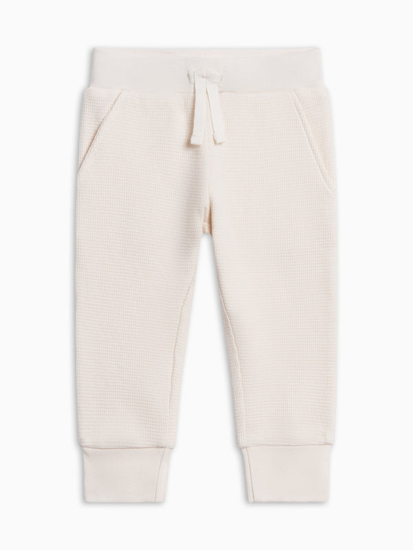 PRE ORDER Nelson Waffle Knit Jogger - Ivory Baby-Kids : Bottoms : Joggers KENDI by Colored Organics Nelson Waffle Knit Jogger for Baby + | Colored Organics®