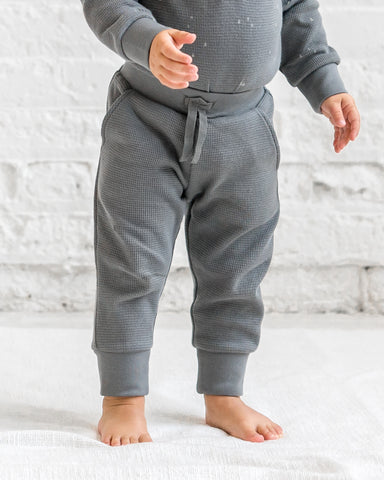 Nelson Waffle Knit Jogger Baby-Kids : Bottoms : Joggers Kendi Organic Cotton Baby and Kids Nelson Waffle Knit Jogger