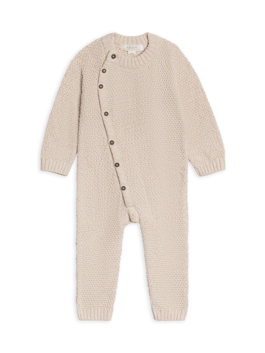 Casey Seed Stitch Sweater Knit Kimono Romper Sale : Baby : One Pieces : Rompers : Long Sleeves Kendi Organic Cotton Baby Casey Seed Stitch Sweater Knit Kimono Romper
