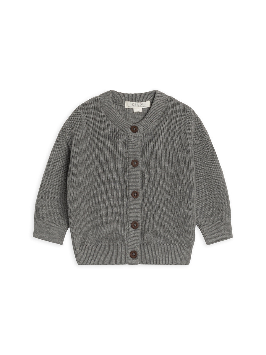 Ellis Sweater Knit Cardigan Baby-Kids : Tops : Cardigan : Sweaters : Long Sleeves Kendi Organic Cotton Baby and Kids Ellis Sweater Knit Cardigan