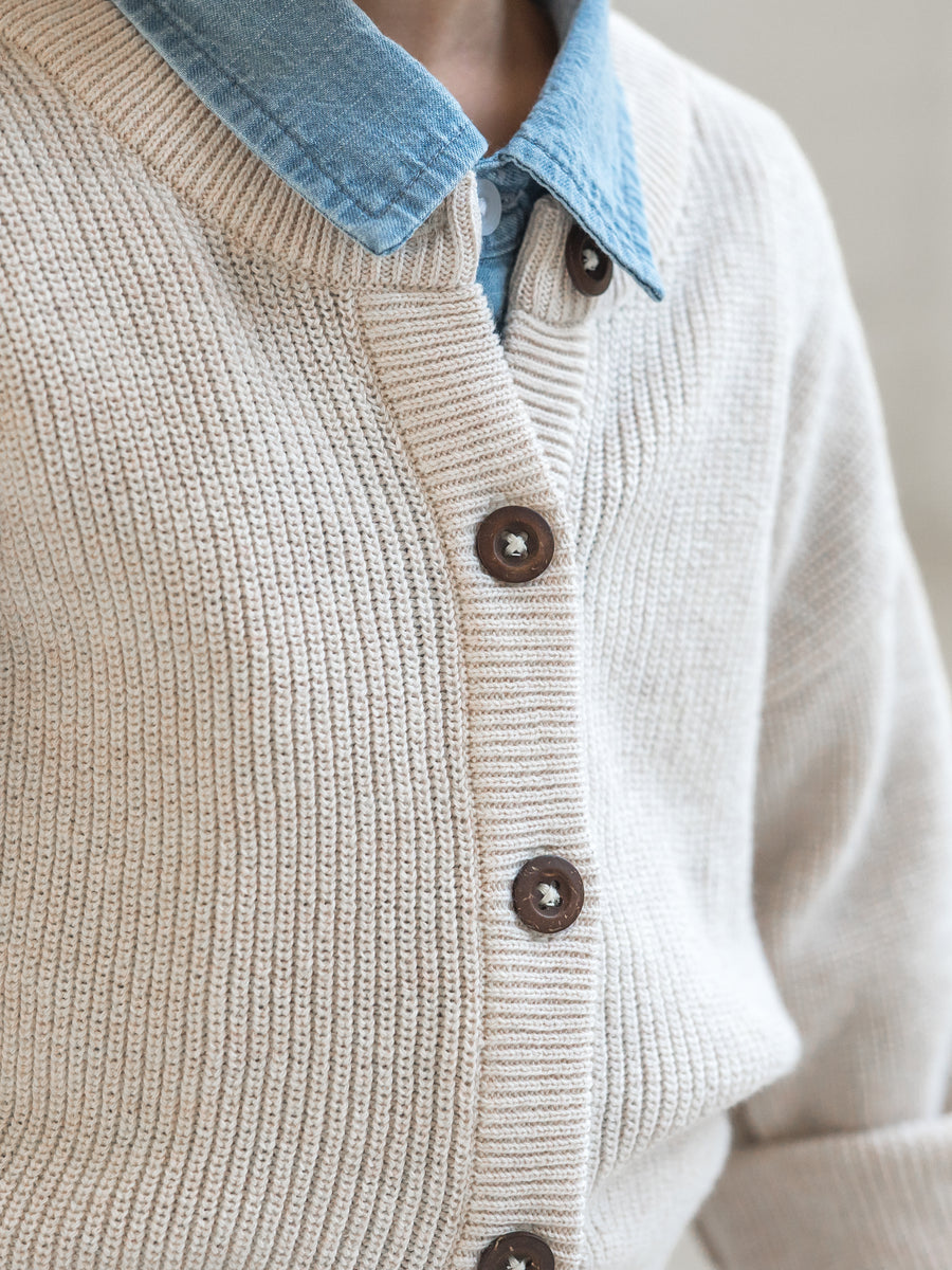 Ellis Sweater Knit Cardigan Baby-Kids : Tops : Cardigan : Sweaters : Long Sleeves Kendi Organic Cotton Baby and Kids Ellis Sweater Knit Cardigan