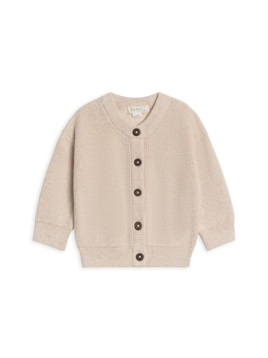 Ellis Sweater Knit Cardigan Baby-Kids : Tops : Cardigan : Sweaters : Long Sleeves Kendi Organic Cotton Baby and Kids Ellis Sweater Knit Cardigan