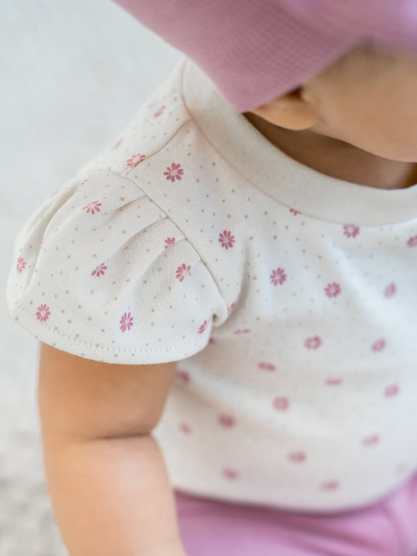 Pearl Petal Sleeve Bodysuit Baby : One Pieces : Bodysuits : Short Sleeves Colored Organics Organic Cotton Baby Pearl Petal Sleeve Bodysuit
