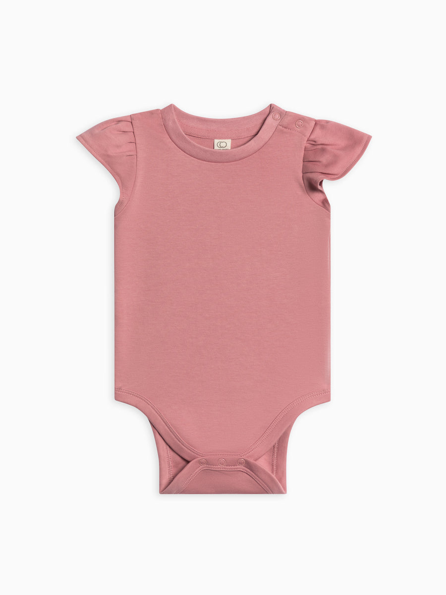 Pearl Petal Sleeve Bodysuit Baby : One Pieces : Bodysuits : Short Sleeves Colored Organics Organic Cotton Baby Pearl Petal Sleeve Bodysuit