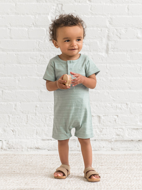 Mason Short Sleeve Romper Baby : One Pieces : Rompers : Short Sleeves Colored Organics Organic Cotton Baby Mason Romper