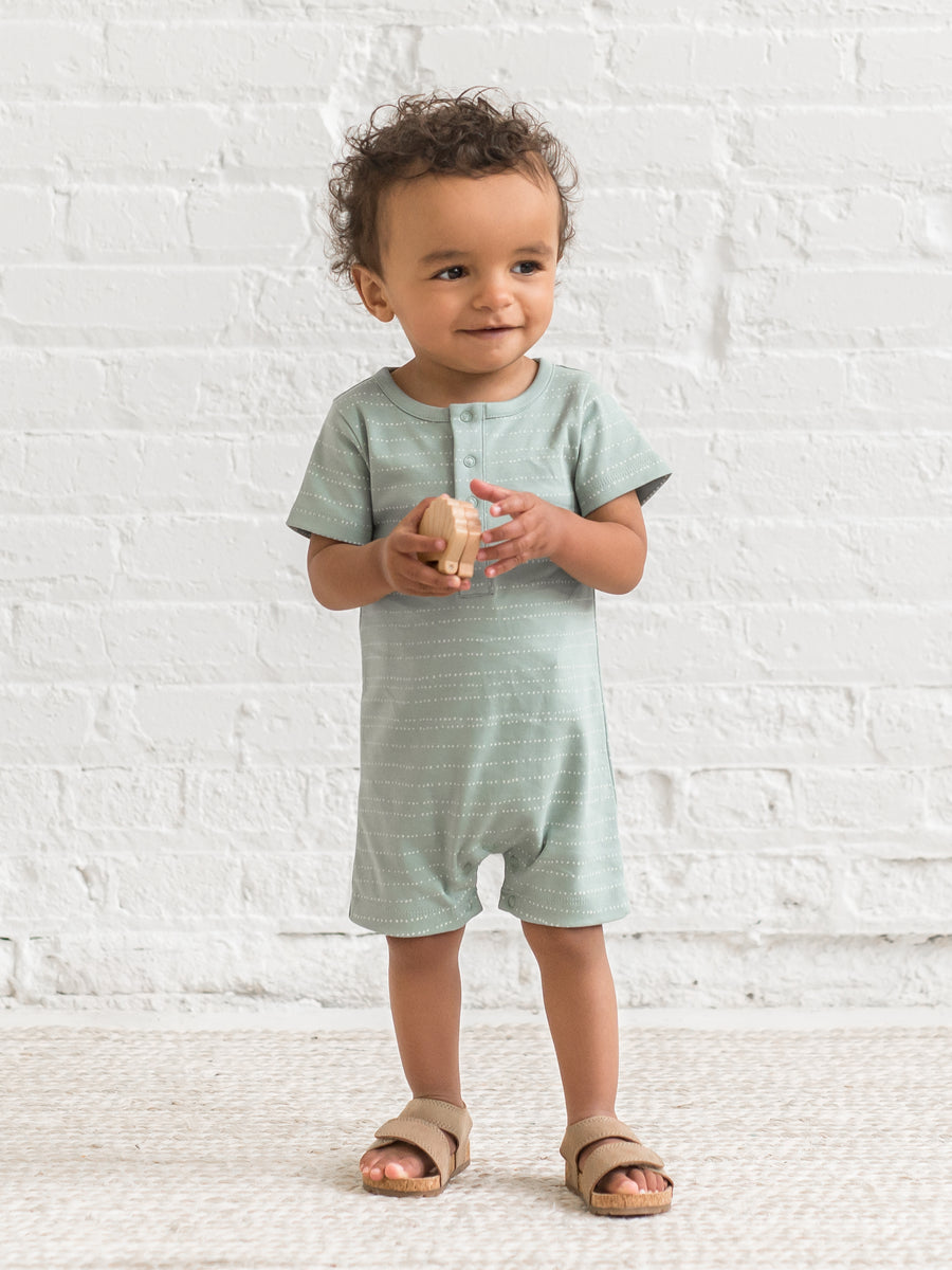 Mason Short Sleeve Romper Baby : One Pieces : Rompers : Short Sleeves Colored Organics Organic Cotton Baby Mason Romper