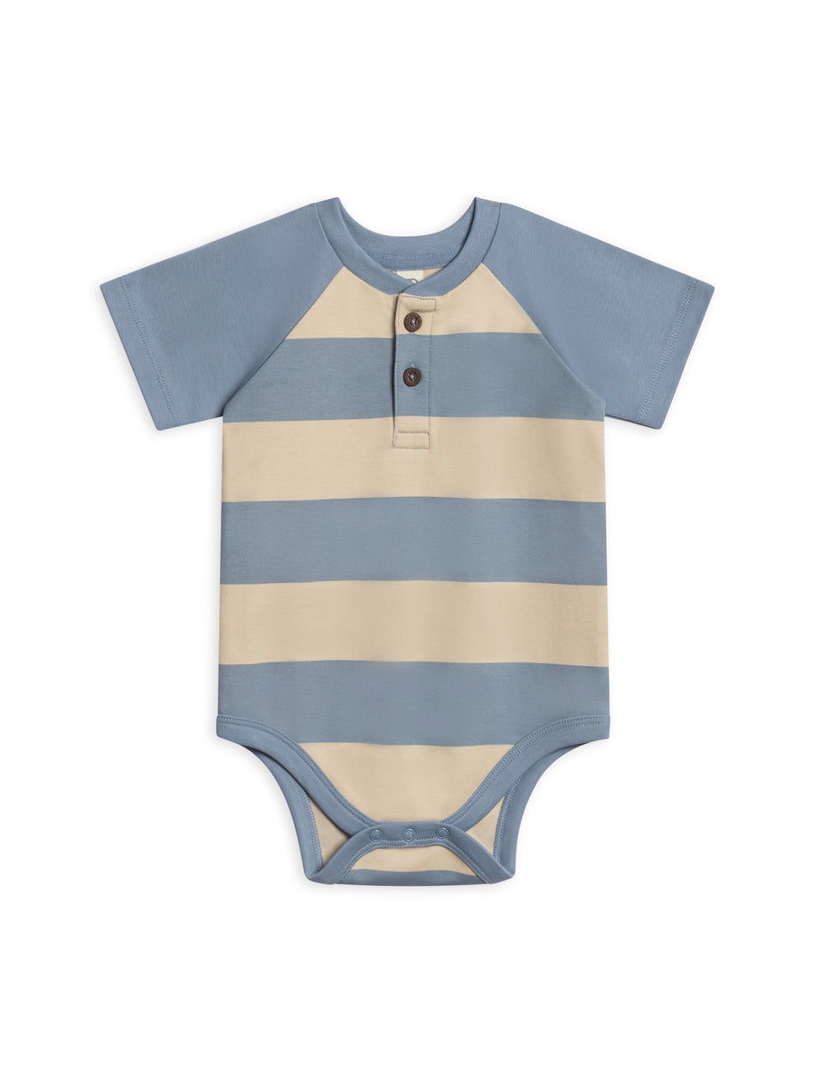 Sosa Raglan Henley Bodysuit Baby : One Pieces : Bodysuits : Short Sleeves Colored Organics Organic Cotton Baby Sosa Raglan Henley Bodysuit