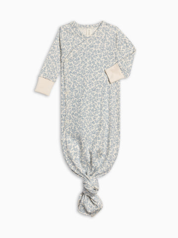 Indy Kimono Gown - Narelle Floral / Ivory + Sea Baby : One Pieces : Gowns : Long Sleeves KENDI by Colored Organics Organic Cotton Baby Indy Kimono Gown
