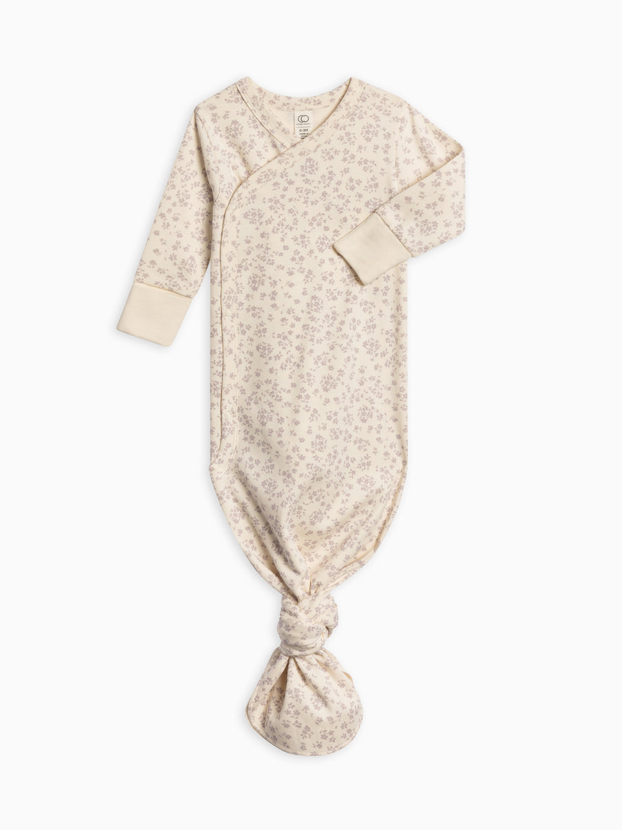 Indy Kimono Gown Baby : One Pieces : Gowns : Long Sleeves Colored Organics Organic Cotton Baby Indy Kimono Gown
