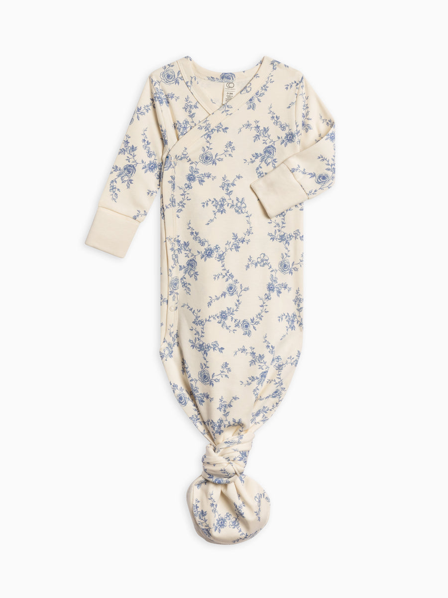 Indy Kimono Gown Baby : One Pieces : Gowns : Long Sleeves Colored Organics Organic Cotton Baby Indy Kimono Gown