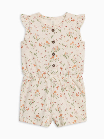 Shaye Romper - Butterfly / Fog + Mint Kids : One Pieces : Rompers : Short Sleeves Kendi Organic Cotton Baby Shaye Romper