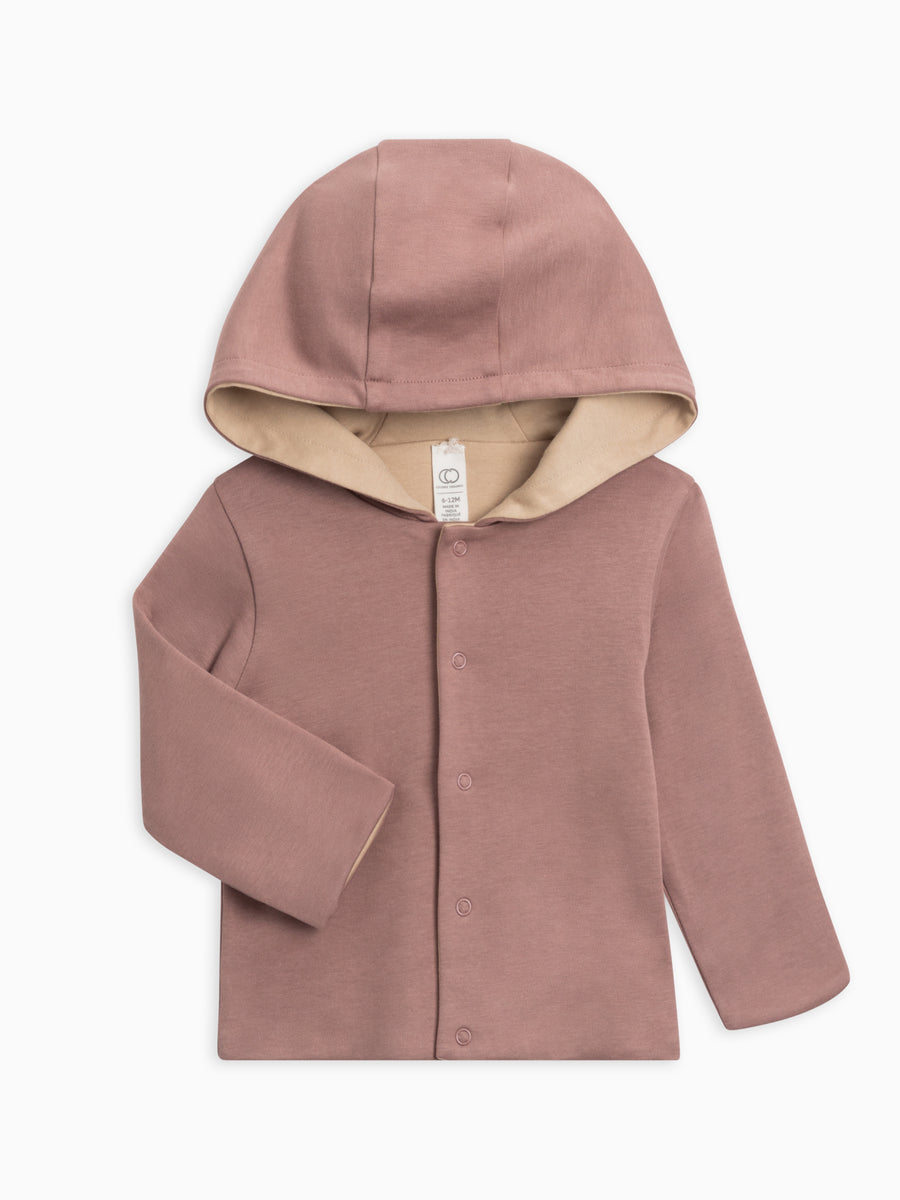 Taylor Reversible Snap Up Hoodie Baby : Tops : Hoodies : Long Sleeves Colored Organics Organic Cotton Snap up Jacket