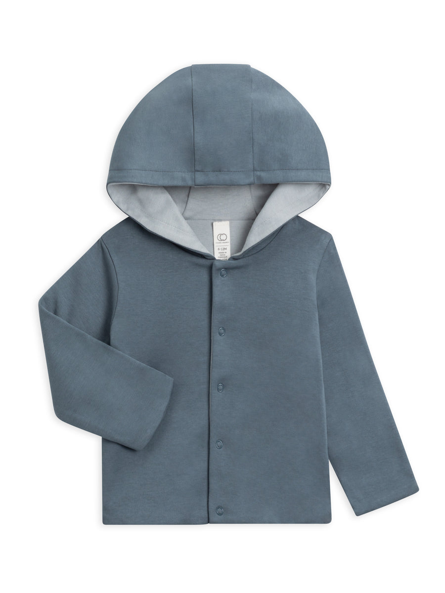 Taylor Reversible Snap Up Hoodie Baby : Tops : Hoodies : Long Sleeves Colored Organics Organic Cotton Snap up Jacket