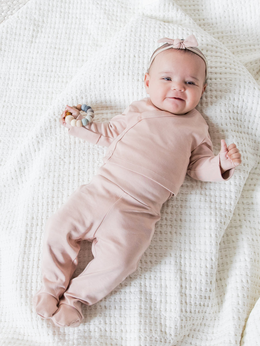Kimono Wrap Top and Footed Pant Set Sale : Baby : Virtual Set : Bottoms : Pants : One Pieces : Kimono Bodysuits : Long Sleeves Colored Organics Organic Cotton Baby Kimono and Pant Set