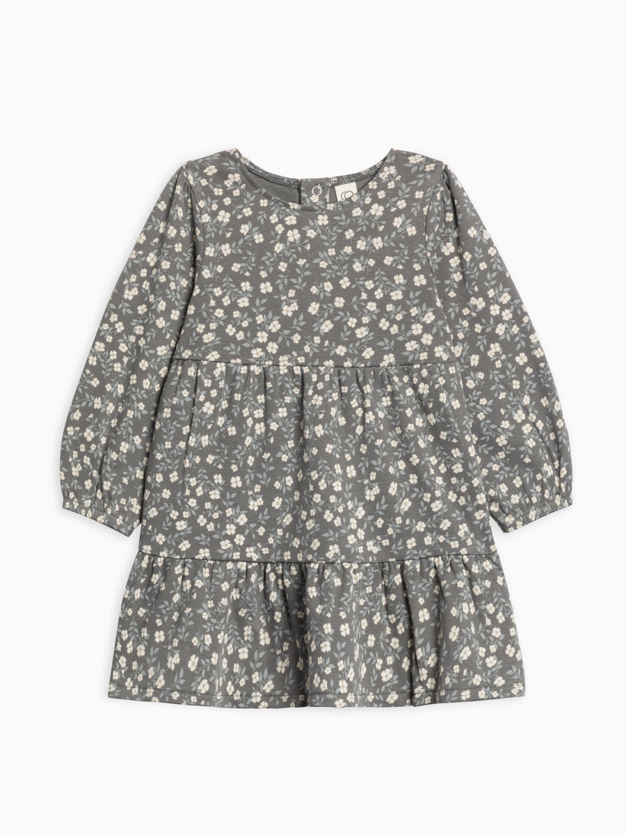 Sofia Long Sleeve Tiered Dress Baby-Kids : Dresses : Long Sleeves Colored Organics Organic Cotton Baby and Kids Sofia Long Sleeve Tiered Dress