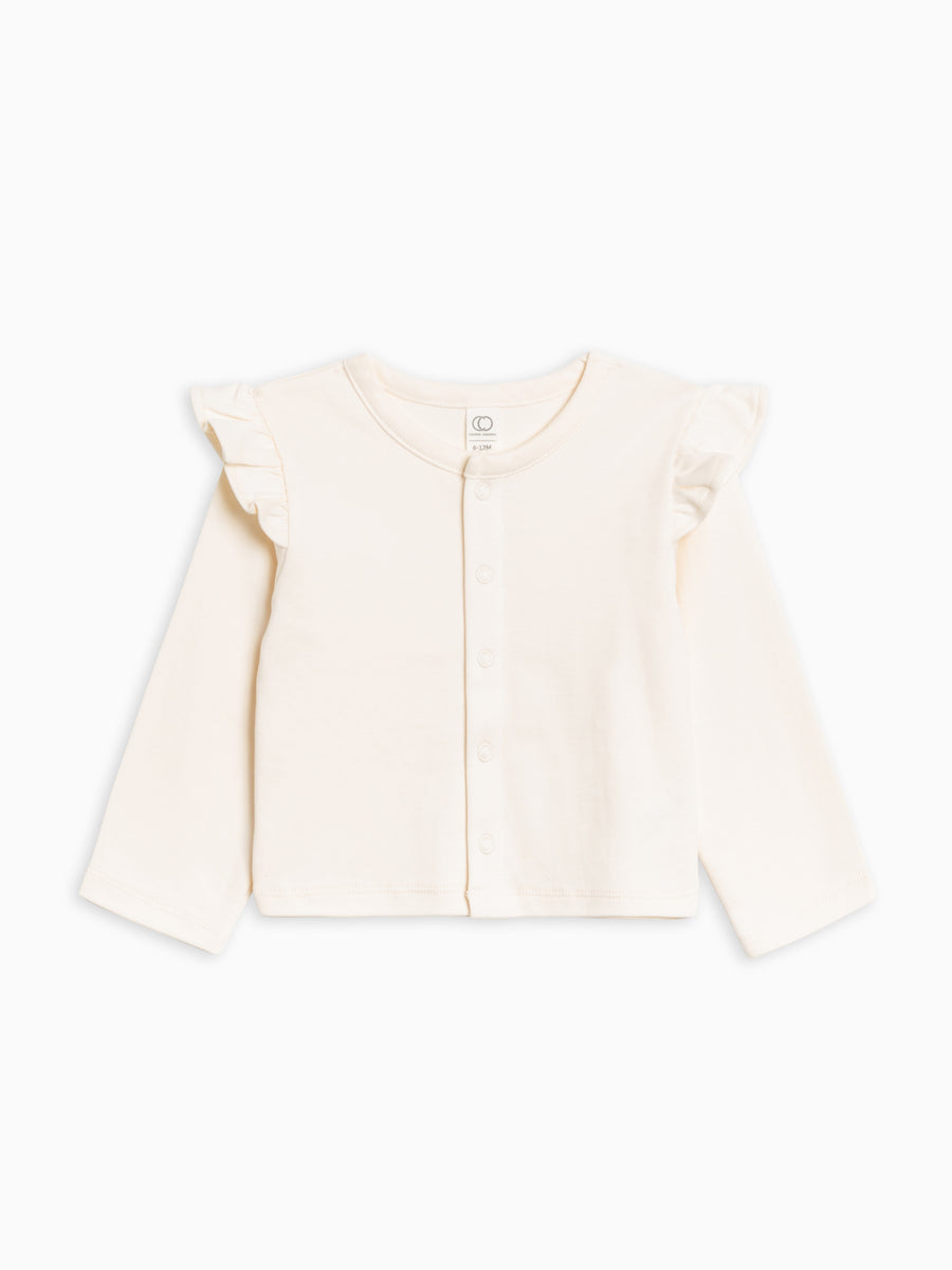 Hazel Cardigan Baby: Tops : Cardigans : Long Sleeves Colored Organics Organic Cotton Baby Hazel Cardigan