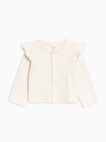 Hazel Cardigan - Ivory Baby: Tops : Cardigans : Long Sleeves Kendi Hazel Cardigan - Ivory for Baby | Colored Organics®