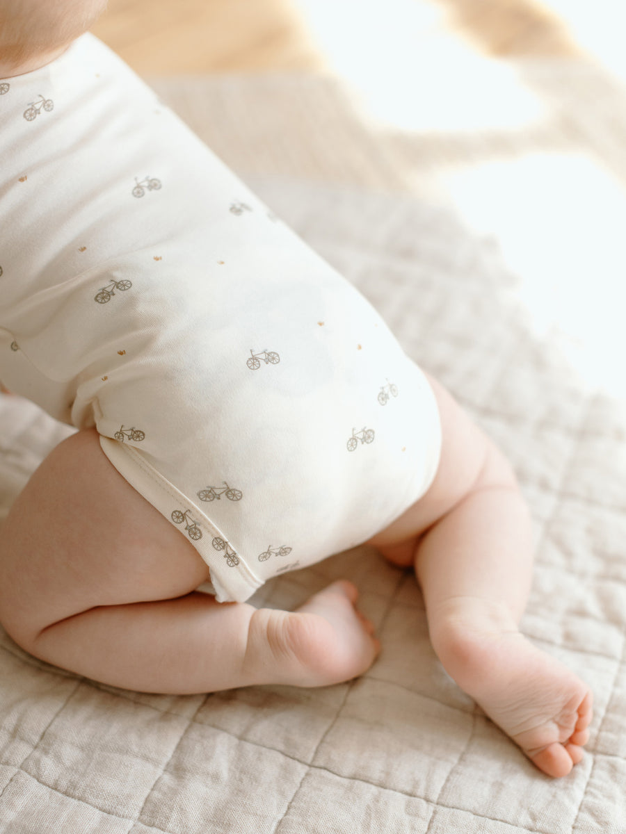 Lark Short Sleeve Kimono Bodysuit Baby : One Pieces : Bodysuits : Short Sleeves Colored Organics Organic Cotton Baby Lark Short Sleeve Kimono