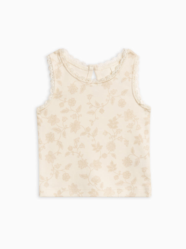 Selene Lace Tank Baby-Kids : Tops : Tanks Colored Organics Organic Cotton Baby and Kids Selene Lace Tank