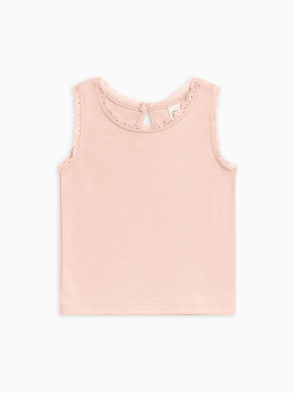 Selene Lace Tank Baby-Kids : Tops : Tanks Colored Organics Organic Cotton Baby & Kids Selene Lace Tank Top