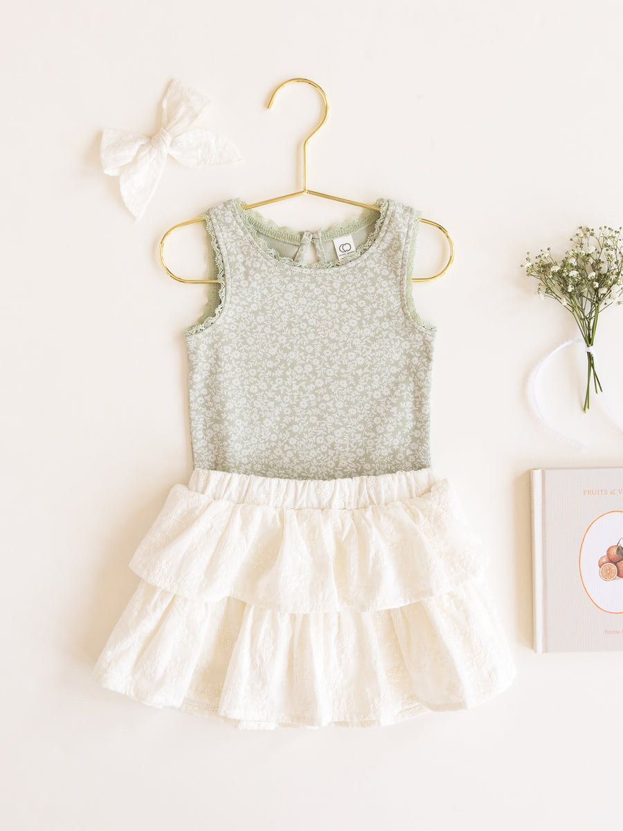 Selene Lace Tank Sale : Baby-Kids : Tops : Tanks Colored Organics Organic Cotton Baby & Kids Selene Lace Tank Top