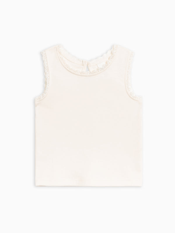 Selene Lace Tank - Ivory