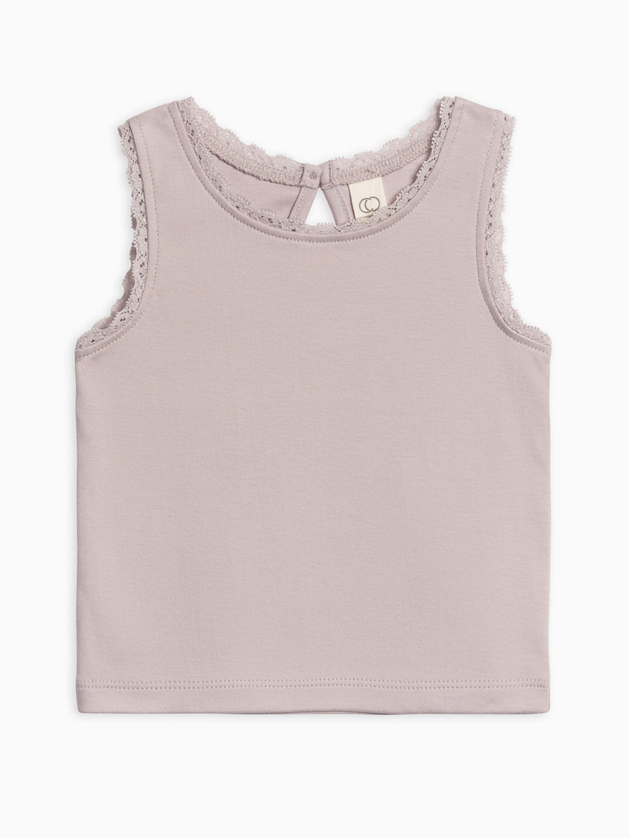 Selene Lace Tank Baby-Kids : Tops : Tanks Colored Organics Organic Cotton Baby and Kids Selene Lace Tank