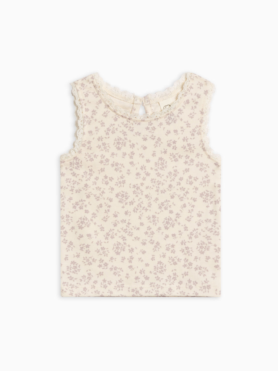 Selene Lace Tank Baby-Kids : Tops : Tanks Colored Organics Organic Cotton Baby and Kids Selene Lace Tank