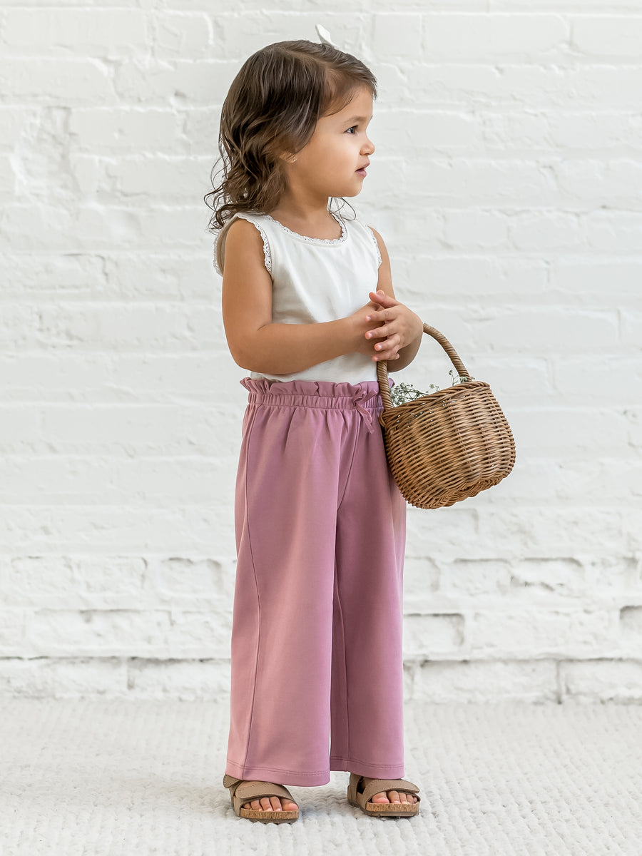 Mari Ruffle Waist Pants Baby-Kids : Bottoms : Pants Colored Organics Organic Cotton Baby and Kids Mari Ruffle Waist Pants