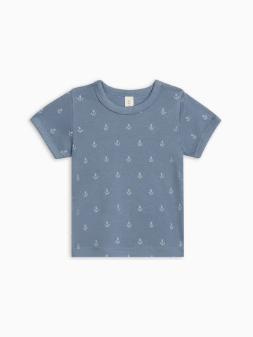 Andy Ringer Tee - Anchor / Sea + Powder Baby-Kids : Tops : Shirts : Short Sleeves KENDI by Colored Organics Organic Cotton Baby and Kids Andy Ringer Tee