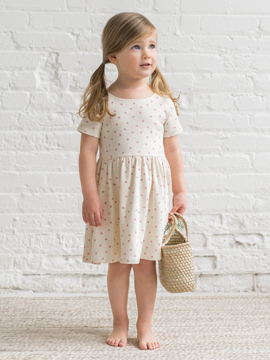 Stella Short Sleeve Swing Dress Baby-Kids : Dresses : Short Sleeves Colored Organics Organic Cotton Baby and Kids Stella Swing Dress