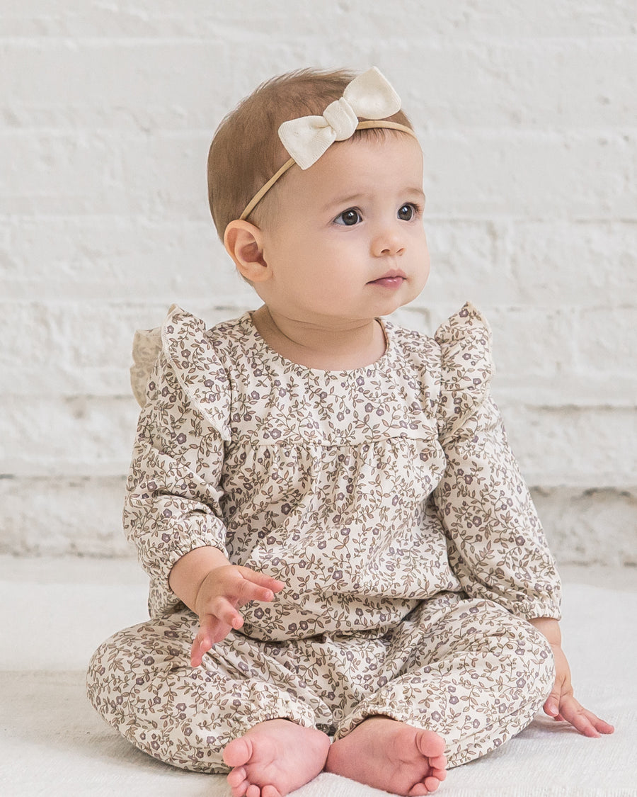 Jine Ruffle Sleeve Romper Baby : One Pieces : Rompers : Long Sleeves Colored Organics Organic Cotton Jine Ruffle Sleeve Romper