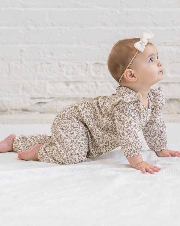 Jine Ruffle Sleeve Romper Baby : One Pieces : Rompers : Long Sleeves Colored Organics Organic Cotton Jine Ruffle Sleeve Romper