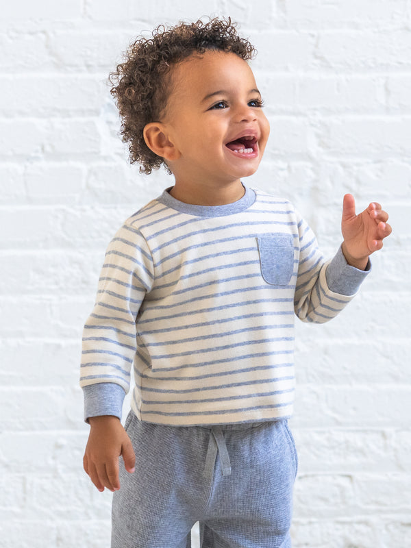Perrin Long Sleeve Pocket Tee - Bob Stripe