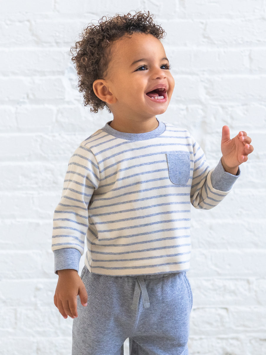 Perrin Long Sleeve Pocket Tee - Bob Stripe