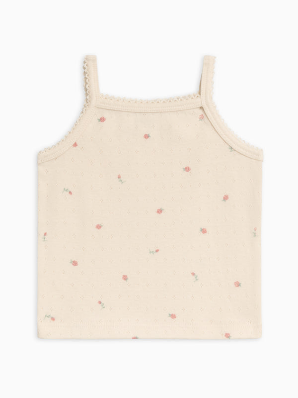 Iris Pointelle Tank Top Baby-Kids : Tops : Tanks Kendi Organic Cotton Baby and Kids Iris Pointelle Tank Top